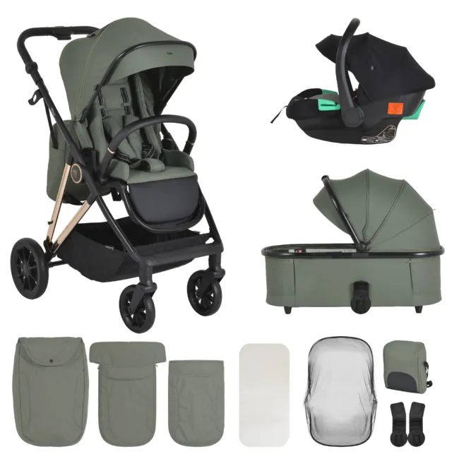 Комбинирана количка 3 в 1 Merci Dark-green — снимка 2